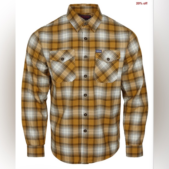 DIXXON Other - Dickies “Lager” Men's 2XL Yellow and White Plaid Flannel Button-Down Shirt